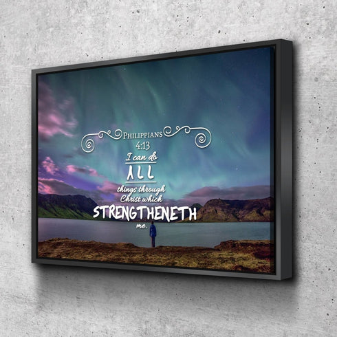 Philippians 4:13 KJV #6 Bible Verse Canvas Wall Art