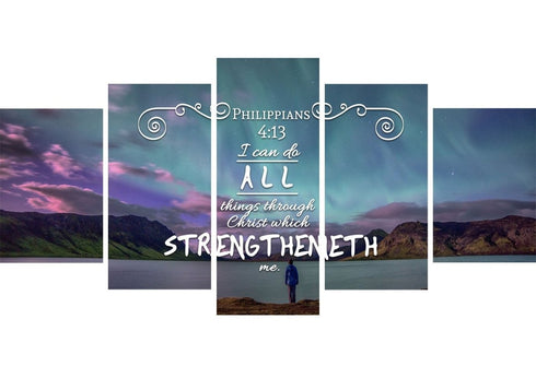 Philippians 4:13 KJV #6 Bible Verse Canvas Wall Art