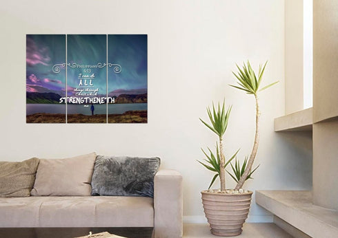 Philippians 4:13 KJV #6 Bible Verse Canvas Wall Art