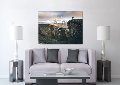 Philippians 4:13 KJV #7 Bible Verse Canvas Wall Art
