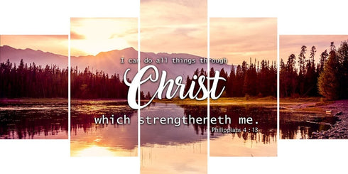 Philippians 4:13 KJV Bible Verse Canvas Wall Art