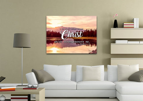 Philippians 4:13 KJV Bible Verse Canvas Wall Art