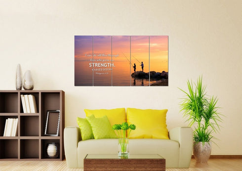 Philippians 4:13 NIV #1 Bible Verse Canvas Wall Art