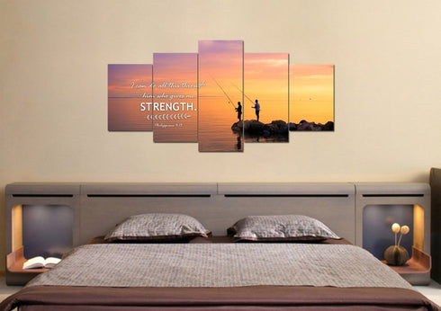 Philippians 4:13 NIV #1 Bible Verse Canvas Wall Art