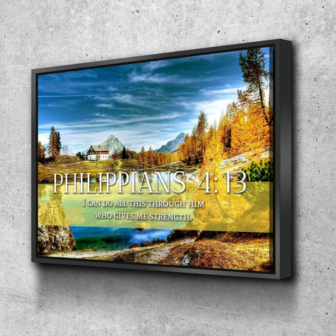 Philippians 4:13 NIV #11 Bible Verse Canvas Wall Art