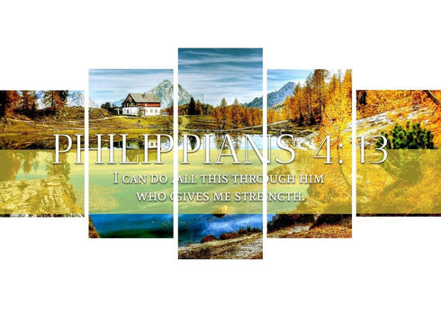 Philippians 4:13 NIV #11 Bible Verse Canvas Wall Art