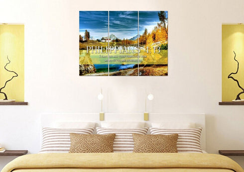 Philippians 4:13 NIV #11 Bible Verse Canvas Wall Art