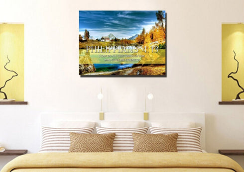 Philippians 4:13 NIV #11 Bible Verse Canvas Wall Art
