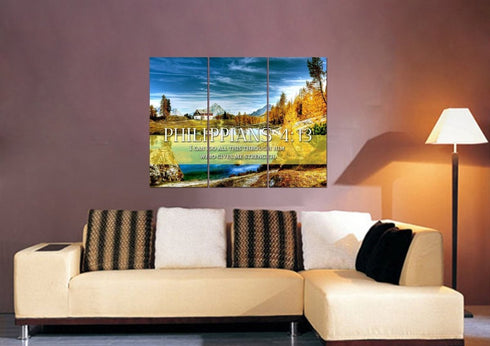 Philippians 4:13 NIV #11 Bible Verse Canvas Wall Art