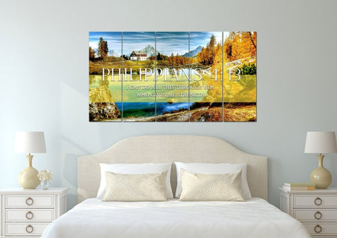 Philippians 4:13 NIV #11 Bible Verse Canvas Wall Art