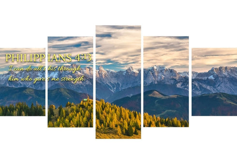 Philippians 4:13 NIV #12 Bible Verse Canvas Wall Art