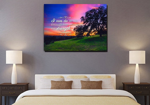 Philippians 4:13 NIV #2 Bible Verse Canvas Wall Art
