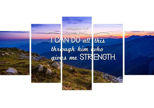 Philippians 4:13 NIV #3 Bible Verse Canvas Wall Art