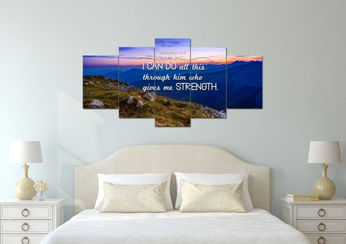 Philippians 4:13 NIV #3 Bible Verse Canvas Wall Art