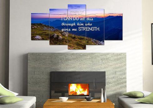 Philippians 4:13 NIV #3 Bible Verse Canvas Wall Art