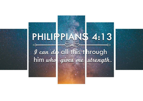 Philippians 4:13 NIV #4 Bible Verse Canvas Wall Art
