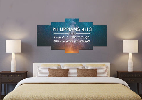 Philippians 4:13 NIV #4 Bible Verse Canvas Wall Art