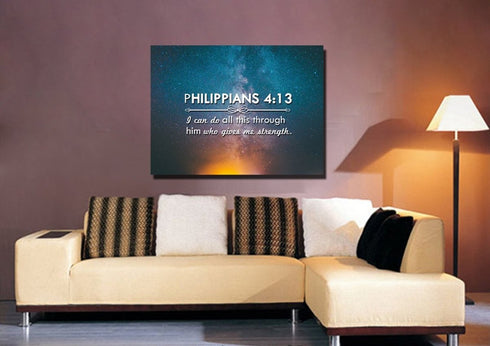 Philippians 4:13 NIV #4 Bible Verse Canvas Wall Art