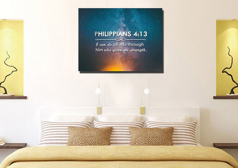 Philippians 4:13 NIV #4 Bible Verse Canvas Wall Art