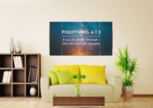 Philippians 4:13 NIV #4 Bible Verse Canvas Wall Art