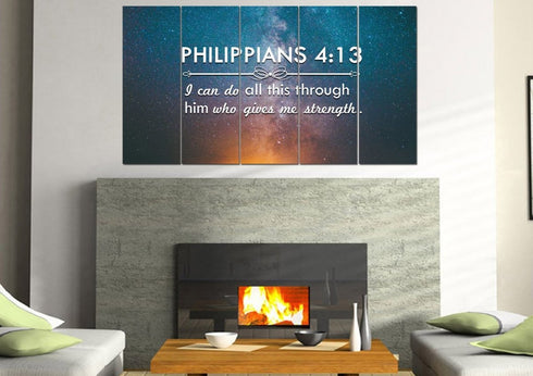 Philippians 4:13 NIV #4 Bible Verse Canvas Wall Art