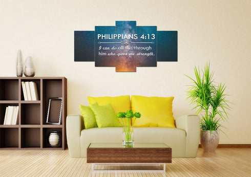 Philippians 4:13 NIV #4 Bible Verse Canvas Wall Art