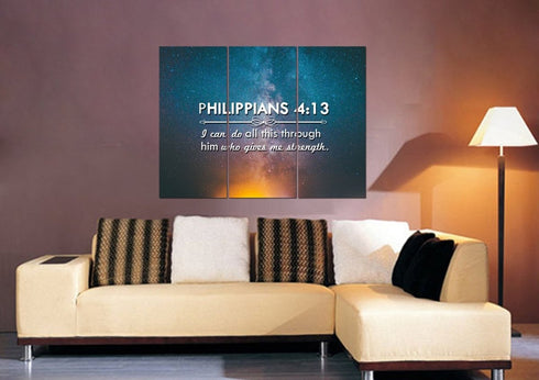 Philippians 4:13 NIV #4 Bible Verse Canvas Wall Art