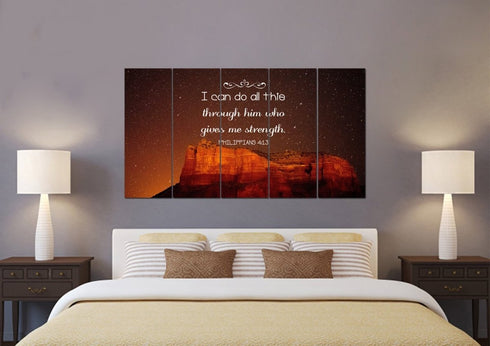Philippians 4:13 NIV #5 Bible Verse Canvas Wall Art