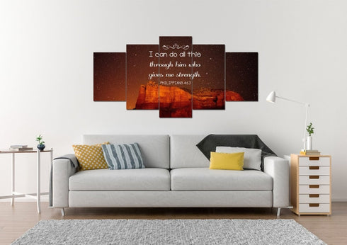 Philippians 4:13 NIV #5 Bible Verse Canvas Wall Art