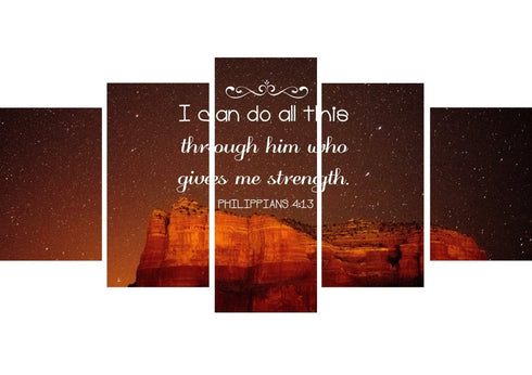 Philippians 4:13 NIV #5 Bible Verse Canvas Wall Art