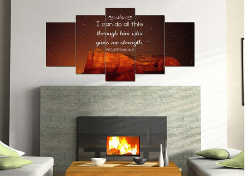 Philippians 4:13 NIV #5 Bible Verse Canvas Wall Art