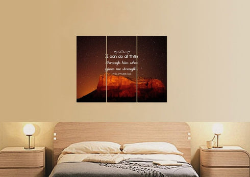 Philippians 4:13 NIV #5 Bible Verse Canvas Wall Art