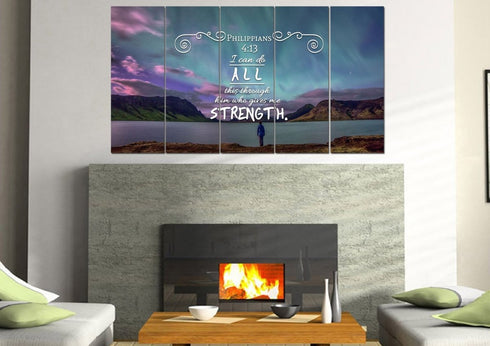 Philippians 4:13 NIV #6 Bible Verse Canvas Wall Art
