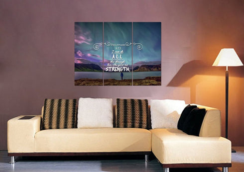Philippians 4:13 NIV #6 Bible Verse Canvas Wall Art