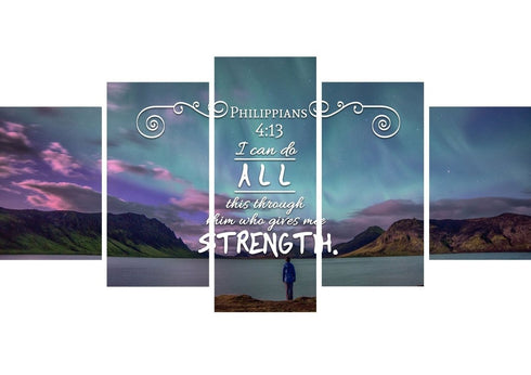 Philippians 4:13 NIV #6 Bible Verse Canvas Wall Art
