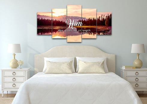 Philippians 4:13 NIV I Can Do All Things Through Christ Bible Verse Canvas Wall Art