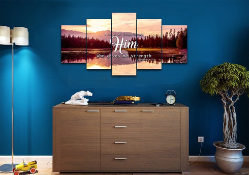 Philippians 4:13 NIV I Can Do All Things Through Christ Bible Verse Canvas Wall Art