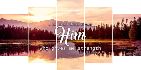 Philippians 4:13 NIV I Can Do All Things Through Christ Bible Verse Canvas Wall Art
