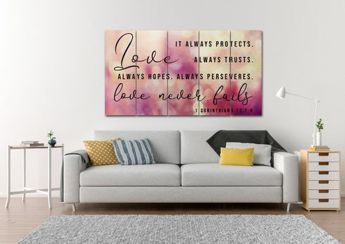 Pink & Purple #19 Love is Patient, Love is Kind Wall Art