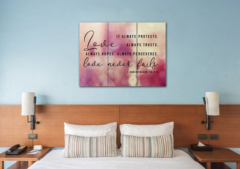 Pink & Purple #19 Love is Patient, Love is Kind Wall Art