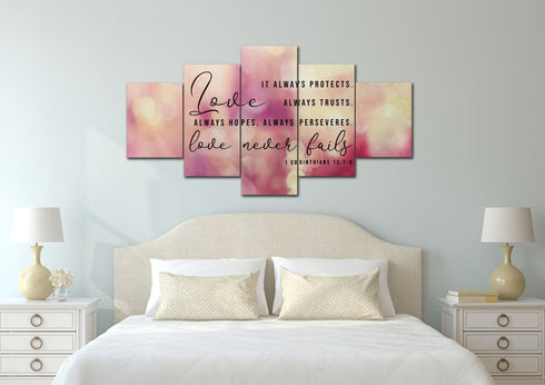 Pink & Purple #19 Love is Patient, Love is Kind Wall Art