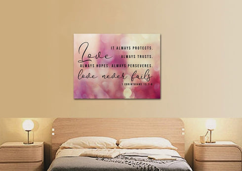 Pink & Purple #19 Love is Patient, Love is Kind Wall Art