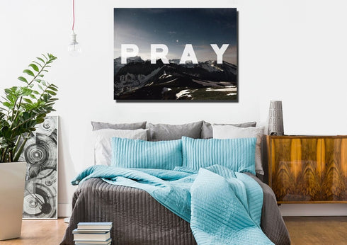 Pray Christian Quote Canvas Wall Art Print - Christian Walls