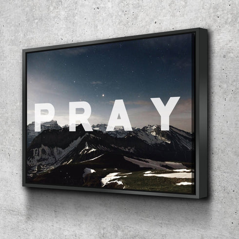 Pray Christian Quote Canvas Wall Art Print - Christian Walls