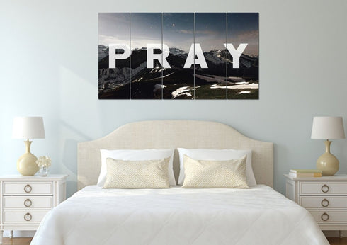 Pray Christian Quote Canvas Wall Art Print - Christian Walls