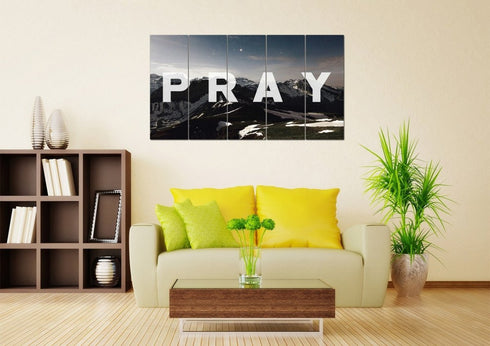 Pray Christian Quote Canvas Wall Art Print - Christian Walls