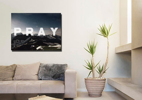Pray Christian Quote Canvas Wall Art Print - Christian Walls