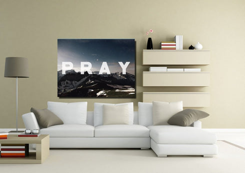 Pray Christian Quote Canvas Wall Art Print - Christian Walls