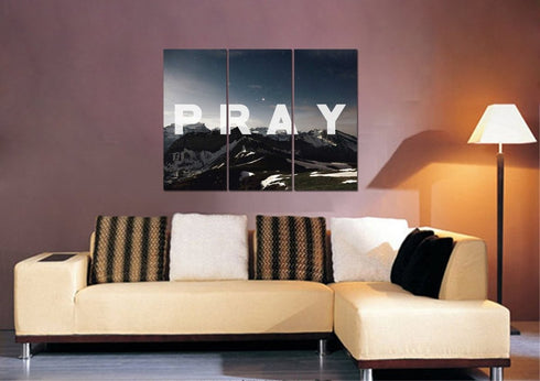 Pray Christian Quote Canvas Wall Art Print - Christian Walls