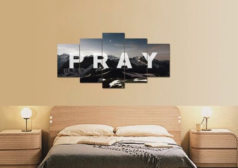 Pray Christian Quote Canvas Wall Art Print - Christian Walls